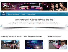 Tablet Screenshot of pinkpartybus.com.au